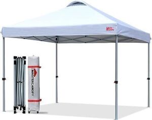 MASTERCANOPY Durable Ez Pop-up Canopy Tent with Roller Bag, 10x10, White