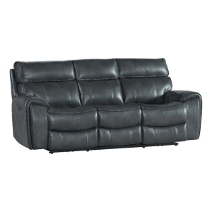 Intercon Furniture Summit Faux Leather Dual-Power Recliner Sofa in Slate Gray $1500 msrp 