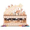 Wooden Christmas Shooting Star Advent Calendar w/ LED Light Background 