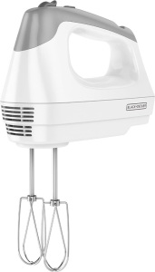 Black+Decker MX3000W 250-Watt Hand Mixer, White/Grey