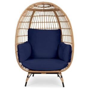 Wicker Egg Chair Oversized Indoor Outdoor Patio Lounger 