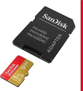 SanDisk 1TB Extreme microSDXC UHS-I Memory Card with Adapter - Up to 160MB/s, C10, U3, V30, 4K, A2, Micro SD - SDSQXA1-1T00-GN6MA