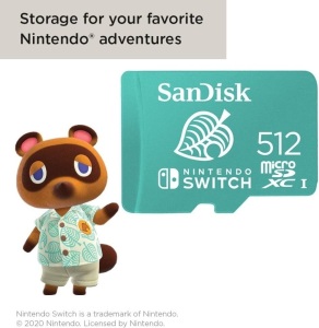 SanDisk 512GB microSDXC-Card, Licensed for Nintendo -Switch - SDSQXAO-512G-GNCZN