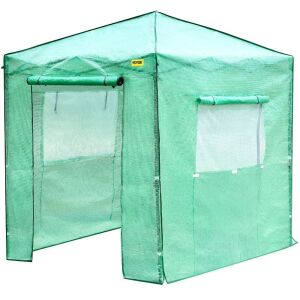 VEVOR 8'x 6'x 8' Pop-Up Portable Greenhouse with Doors & Windows, High Strength PE Cover & Powder-Coated Steel Construction