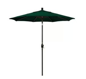 California Umbrella 7-1/2 ft. Aluminum Push Tilt Patio Market Umbrella in Hunter Green Olefin