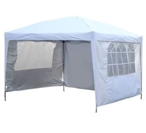 Tatayosi 10 ft. x 10 ft. White Outdoor Patio Pop Up Canopy Tent Gazebos with 4 Removable Sidewalls and Storage Bag