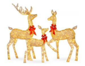 60 in. LED Metal Deer Family Christmas Yard Decoration 