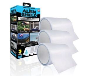 Alien Shield 4 in. x 5 yds. Long Transparent Ultra-Durable Waterproof Indoor and Outdoor Tape, 3 Pack