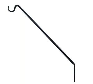 25 in. Tall Black Powder Coat 45-Degrees Angled Wall Mount Pole 