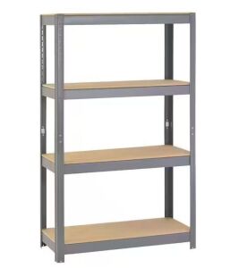 Gray 4-Tier Tab-In-Slot Garage Storage Shelving Unit 36 in. W x 16 in. D x 60 in. H