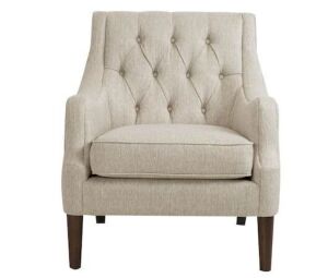 Madison Park Elle Beige Button Tufted Accent Chair