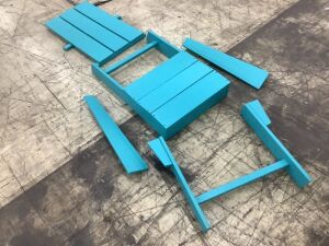 Grant Park Aruba Modern Plastic Outdoor Patio Adirondack Chair - Missing Hardware