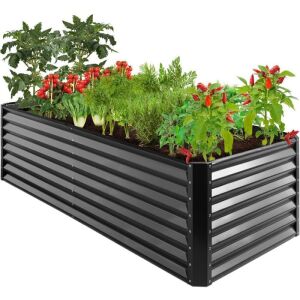 Outdoor Metal Raised Garden Bed for Vegetables, Flowers, Herbs - 8x4x2ft 