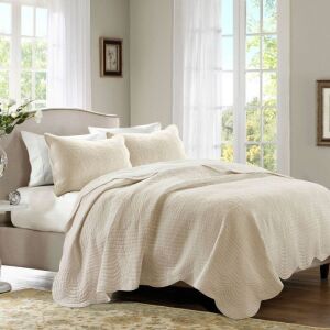 Madison Park 3pc Genoa Scalloped Edge Reversible Coverlet Set, Full/Queen 