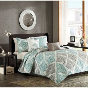 Madison Park 6pc Arbor Reversible Quilted Coverlet Set Spice, King 