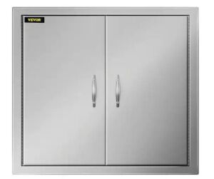 VEVOR Double Door Outdoor Kitchen Access 26 x 24 in. Wall Construction Stainless Steel Flush Mount