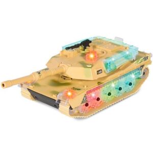  Kids Military Army Tank Toy w/ Flashing Lights and Sound, Bump and Go Action