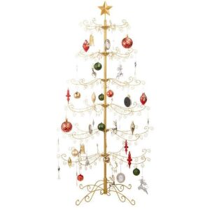 Wrought Iron Christmas Tree Ornament Display w/ Easy Assembly, Stand - 6ft 