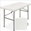Portable Folding Plastic Dining Table w/ Handle, Lock - 4ft 