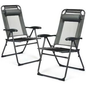 Adjustable Folding Chairs, Set of 2 