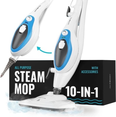 Steam Mop Cleaner 10-in-1 with Convenient Detachable Handheld Unit, Laminate/Hardwood/Tiles/Carpet Kitchen - Garment - Clothes - Pet Friendly Steamer Whole House Multipurpose Use by PurSteam World's Best Steamers