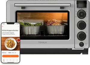 Tovala Smart Oven, 5-in-1 Air Fryer Oven Combo - Air Fry, Toast, Bake, Broil, and Reheat - Smartphone Controlled Countertop Convection and Toaster Oven 12.32"D x 18.5"W x 11.75"H