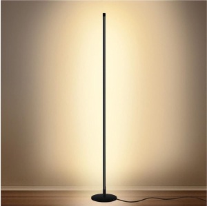 Modern Led Standing Corner Lamp Black Decor Contemporary Metal Floor Lamp for Living Room Bedrooms with Remote & Touch Control 1"D x 1"W x 57.5"H