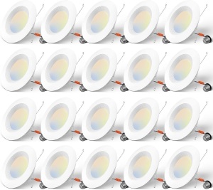 Amico 5/6 inch 5CCT LED Recessed Lighting 20 Pack, Dimmable,