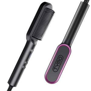 Hair Straightener Brush, TYMO Ring Hair Straightener Comb Straightening Brush for Women with 5 Temps 20s Fast Heating & Dual Voltage