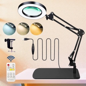 LED Folding Magnifier Table Lamp