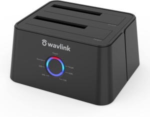 WAVLINK USB 3.0 and USB C to SATA Dual-Bay External Hard Drive Docking Station for 2.5/3.5 Inch HDD/SSD with UASP (6Gbps), Support Offline Clone/Duplicator