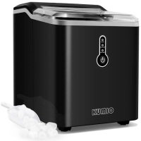 KUMIO Ice Makers Countertop, 9 Thick Bullet Ice Ready in 6-9 Mins, 26.5 Lbs in 24Hrs, Portable Ice Maker with Ice Scoop and Basket, Compact Design for Home Kitchen Office Bar Party, Black&nbsp;12.6"D x 8.98"W x 11.69"H