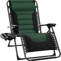 Oversized Padded Zero Gravity Chair, Folding Recliner w/ Headrest, Side Tray&nbsp;