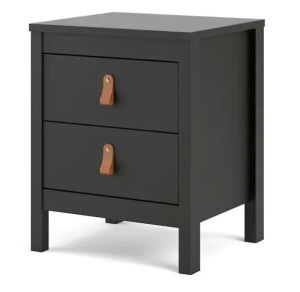 Tvilum Madrid 2-Drawer Black Matte Nightstand