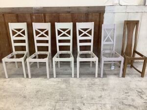 Lot of (6) Dining Chairs Without Seats 