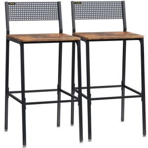 VEVOR Rustic Counter Height Square Bar Chairs with Backrest 29", Set of 2 