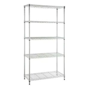 HDX 5-Tier Steel Wire Shelving Unit in Chrome 36 in. W x 72 in. H x 16 in. D