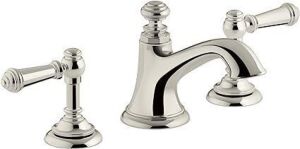 Kohler Artifacts Widespread Bathroom Faucet with Lever Handles, Vibrant Polished Nickel 