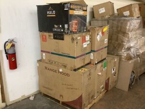 Pallet of Range Hoods & Pellet Grill - For Parts or Repair, Broken Glass in Some 