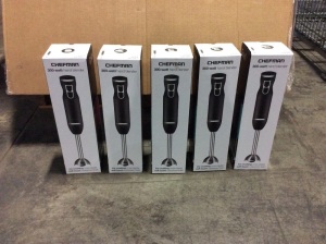 Lot of (5) CHEFMAN 2-Speed Hand Blenders, Black - New 