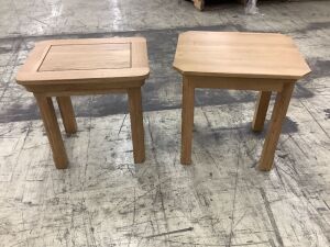 Solid Oak Small Table & Dressing Stool 