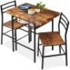 3-Piece Modern Square Dining Set w/ Storage Rack - Missing Hardware 