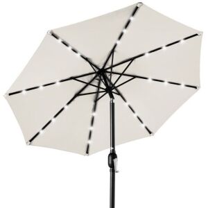 Solar LED Lighted Patio Umbrella w/ Tilt Adjustment, UV-Resistance - 10ft 