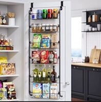 Over the Door Pantry Organizer, Heavy-Duty Metal Over the Door Organizer, 6-Tier Pantry Door Organizer for Easy Install,