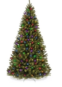 6 1/2' Pre-Lit Artificial Spruce Christmas Tree w/ Multicolored LED Lights    Market Price: $219.99