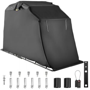 VEVOR Waterproof Motorcycle Shelter Shed, 600D Oxford Anti-UV, 133.9"x53.9"x76.8"