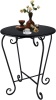 Wtiujhg Small Patio Side Table,Round Metal Side Table,Weather Resistant Anti-Rust Outdoor Side Tables,Outdoor End Table for Garden,Porch,Balcony,Yard,Black 15.7"D x 15.7"W x 17.3"H