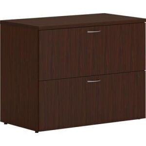 HON Mod 2-Drawer Lateral File Cabinet, Locking, Letter/Legal, Traditional Mahogany, 36" x 20" x 29" 