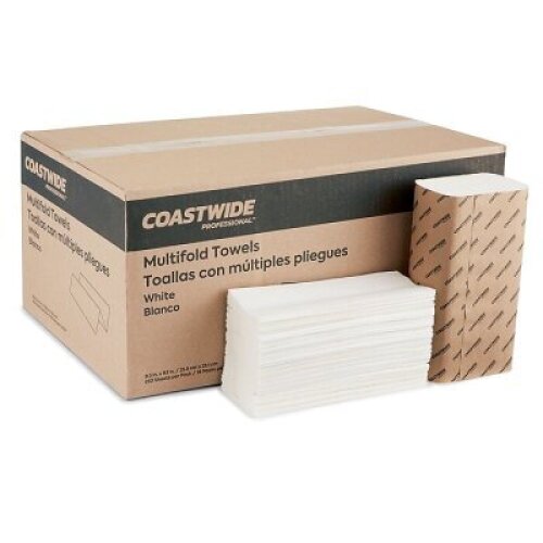 Coastwide Professional&trade; Multifold Paper Towels, 1-ply, 250 Sheets/Pack, 16 Packs/Carton (CW58045)