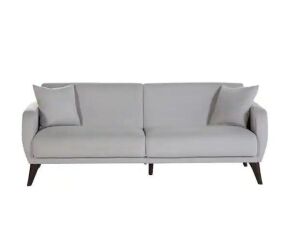 BELLONA Flexy 78.7 in. Light Gray Polyester 3-Seater Twin Sleeper Sofa Bed with Storage